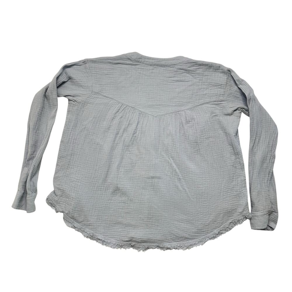 FREE PEOPLE Changing Horizons Pale Blue Gauze Long Sleeve Top Size Small Cotton - Picture 5 of 10